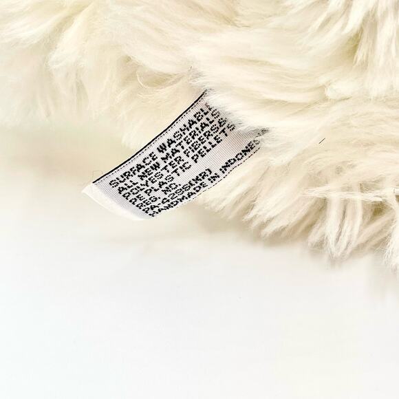 Aurora World White Fluffy Dog Plush Sitting Freckles Pink Tongue Purple Ribbon - Picture 8 of 10